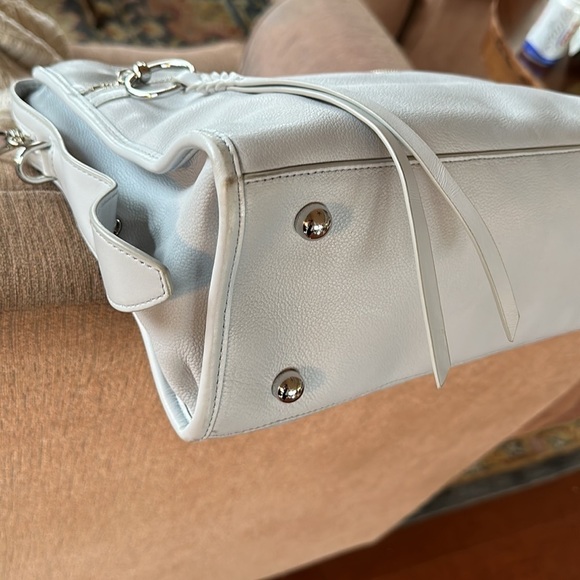 Rebecca Minkoff leather top handle satchel in a periwinkle color. - Picture 7 of 12